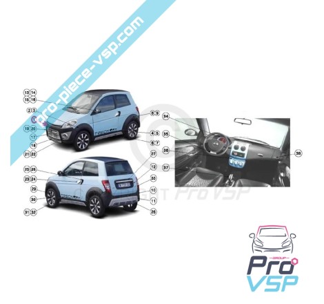 Bumper dianteiro preto grinido para Ligier Ixo Treck 1