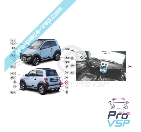 Pára-choques traseiro para Ligier Ixo Treck 1