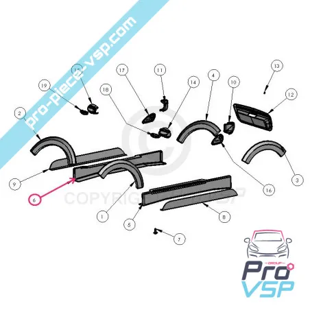 Bas de caisse noir grainé droit pour Ligier Ixo Treck