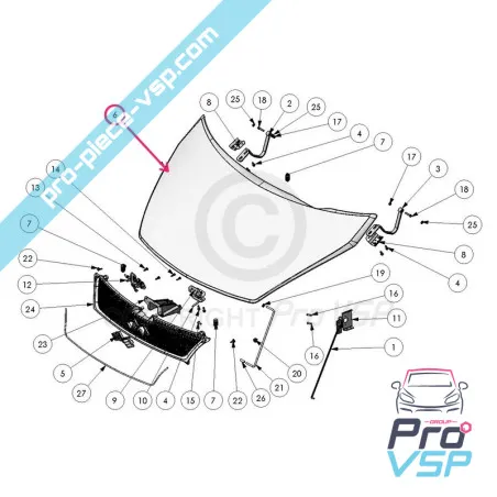 Capot origine pour Ligier Xtoo 1 , Xtoo 2 , Xtoo max