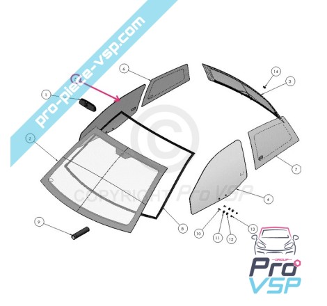 Limpar a janela da porta direita para Ligier Ixo
