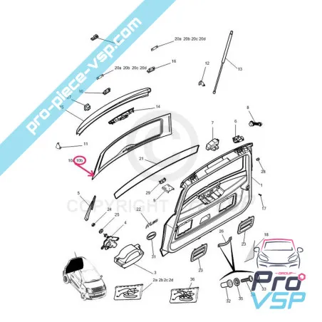 Defrosting rear bezel for Microcar Mgo 1 and 2