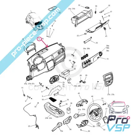 Tableau de bord pour Microcar Mgo 2 M8 F8C Ligier JSRC