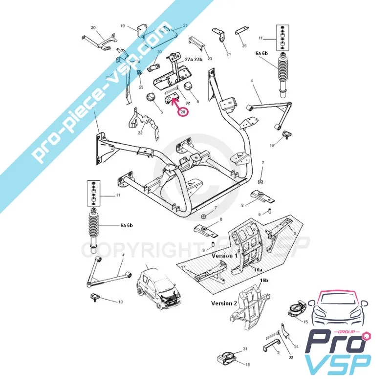 Supporto della scatola posteriore per microcar mgo 2 f8c JSRC Ligier (motore dci )