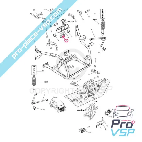 Back Box -tuki mikroprofiilille mgo 2 f8c JSRC Ligier (moottori dci )