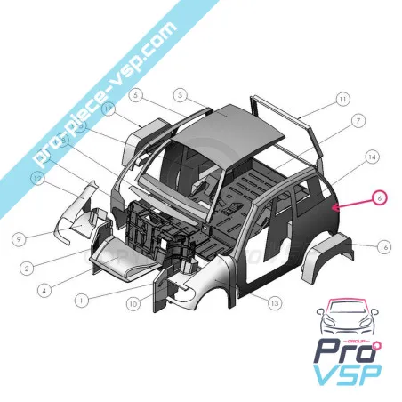 Lateral left white for Ligier Xtoo 2 Xtoo S