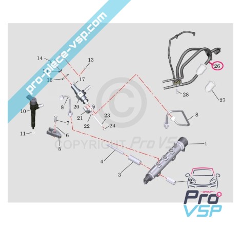 Kit Durite de Gasoil para o motor Lombardini dci