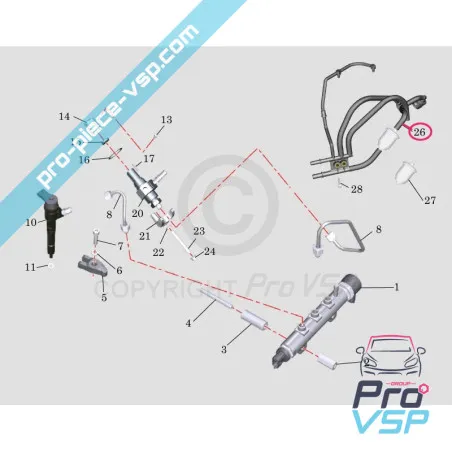 Kit Durite de Gasoil para o motor Lombardini dci
