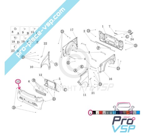 Pára-choques antes da origem para Ligier Flex