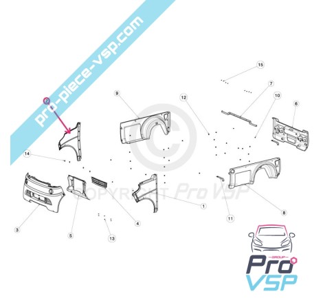 Origem direita da frente para Ligier Flex