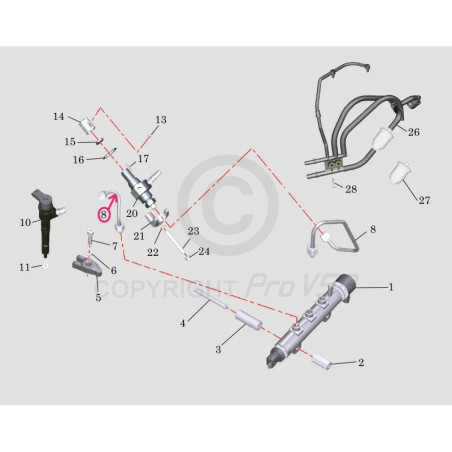 Kit de mangueira de alta pressão para motor Lombardini 442 492 DCI