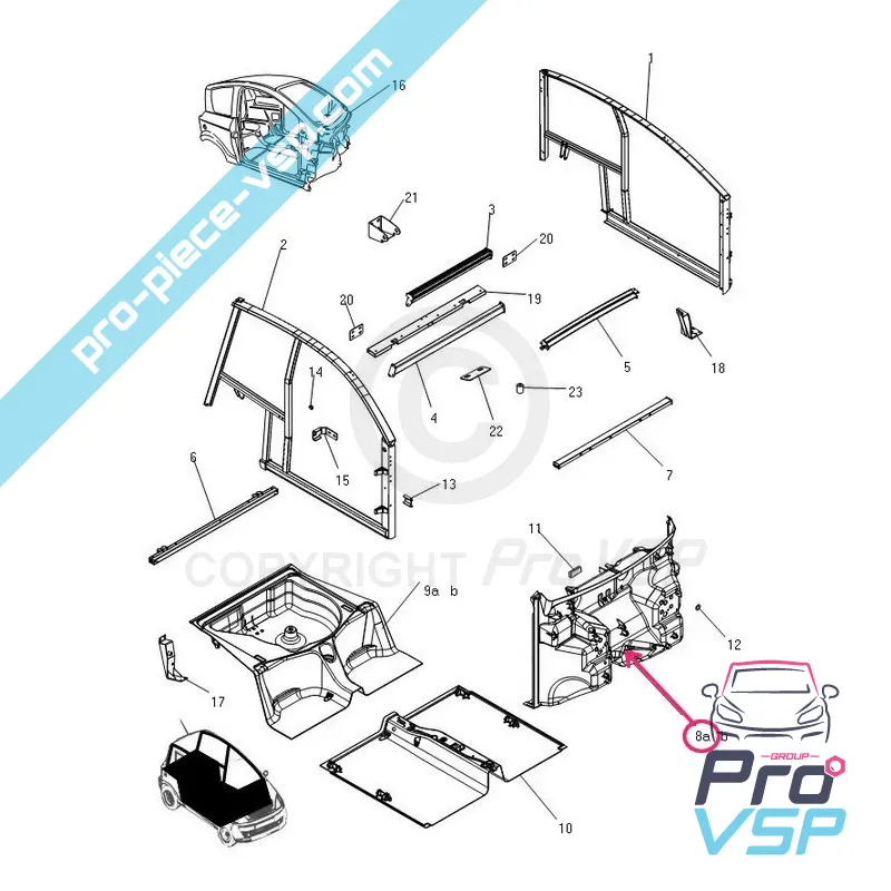 Frontschürze für Microcar Mgo 1 , Mgo 2 , M8 , F8C