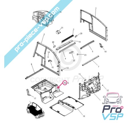 Plancher arrière pour Microcar Mgo 1 et 2