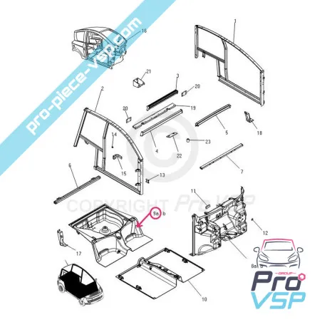Plancher arrière pour Microcar Mgo 1 et 2
