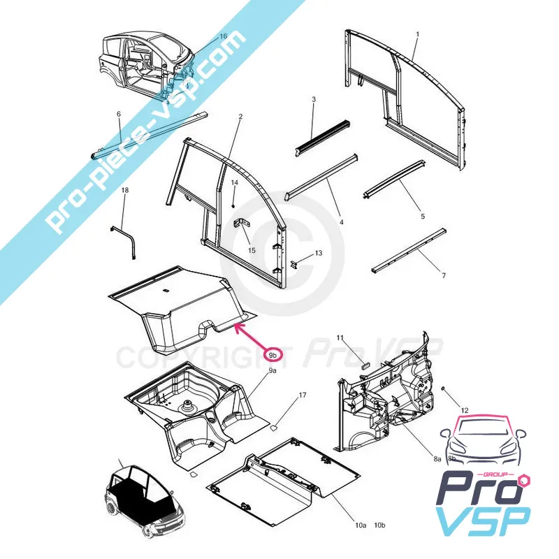 Piso trasero Microcar Mgo 1 , Mgo 2 , M8 , F8C , Ligier Jsrc