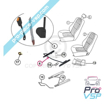 Deslizamiento del asiento izquierdo