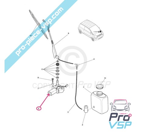 Front wiper motor