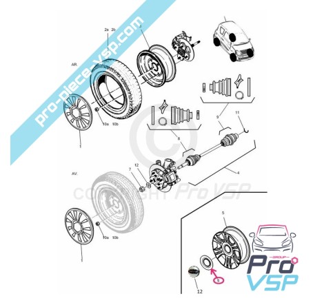 Centre de jante alu 14 pouces pour Microcar Mgo 1