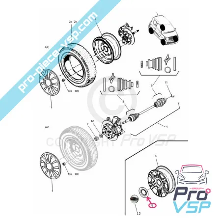 Centrul de jantă din aluminiu de 14 inci pentru Microcar Mgo 1