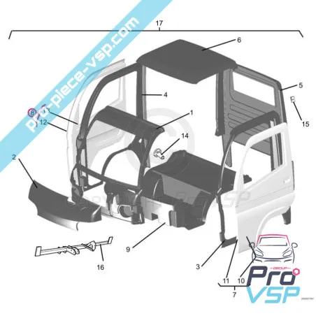 Porte droite pour Ligier Xpro Casalini Kerry Microcar Mpro