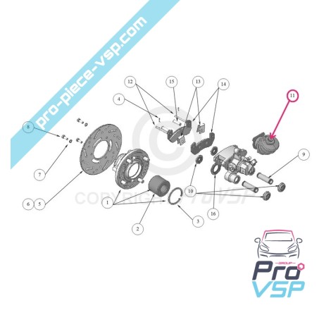 Rear brake caliper bellows