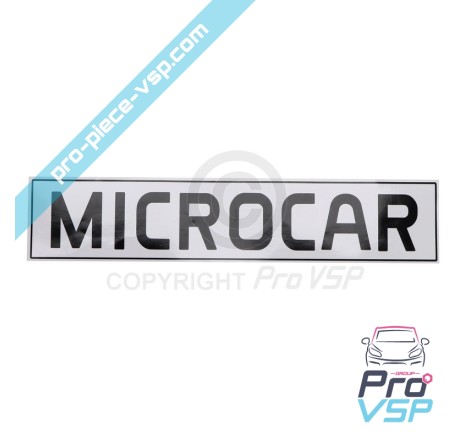 Adhésif de plaque d'immatriculation pour Microcar Virgo 3 Mc1 Mc2