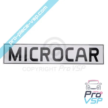 Lisenssilevy liima Microcar Virgo 3 Mc1 Mc2