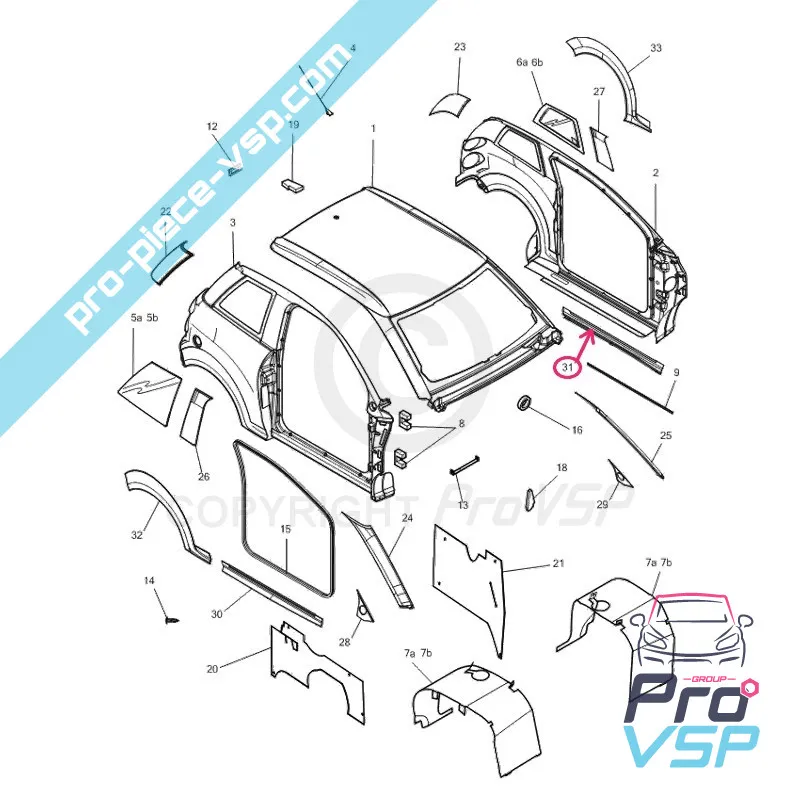 Left door low for Microcar M8