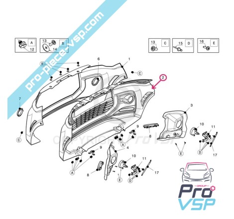 Calandre pour Ligier JS50 et JS50L Sport phase 1