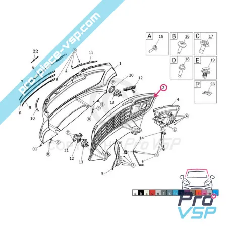 Calandre pour Ligier JS50 et JS50L Club phase 2 et 3
