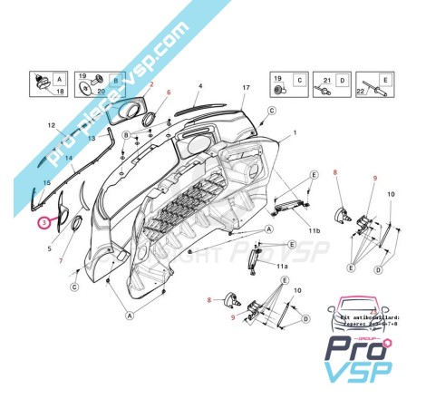 Cache antibrouillard gauche noir ébène pour Ligier JS50/JS50L phase 1 sans antibrouillard