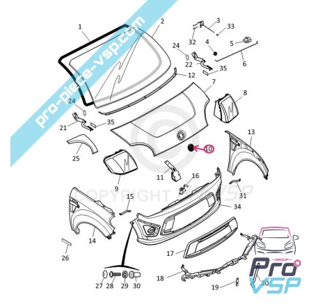 Cappuccio o logo del tailgate