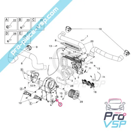 Bloc chauffage pour Ligier Microcar Dué