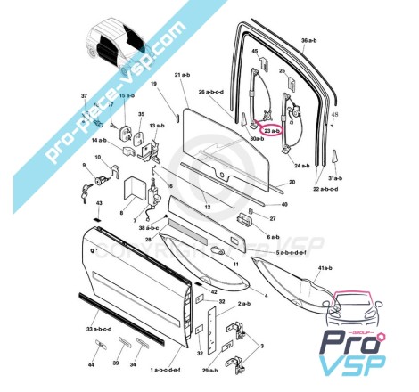 Right manual window lift