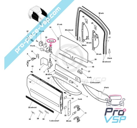 Cerradura de puerta izquierda