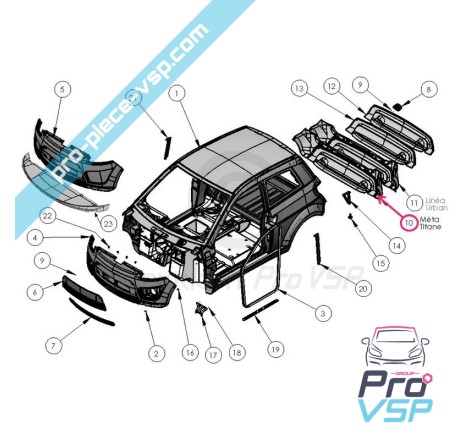 Origem traseira para Ligier Ixo Meta Titane