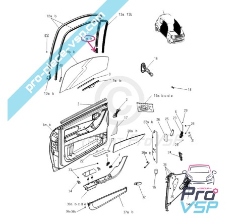 Embout de joint de lèche vitre pour Microcar Mgo M8 F8C Ligier Flex