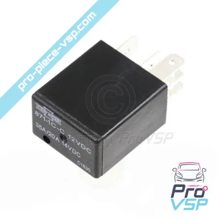 Relais noir 5 broches pour Ligier Microcar Dué