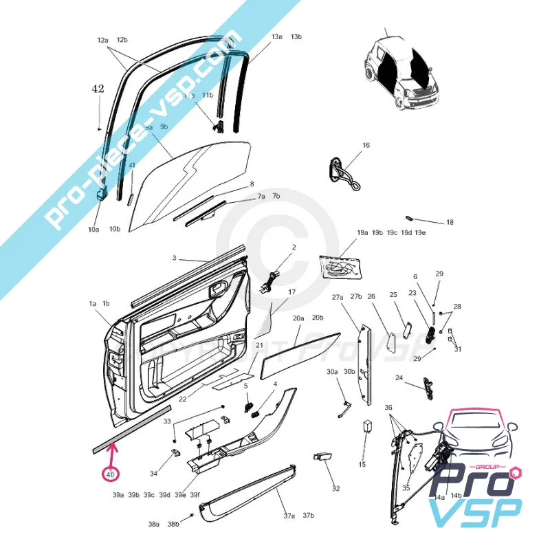 Guarnizione inferiore della porta per Microcar Mgo 1 Mgo 2 F8C Ligier Jsrc