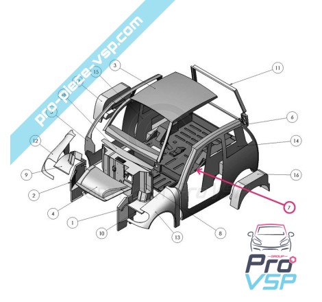 Plancher arrière pour Ligier Xtoo 1 Xtoo 2 Xtoo S