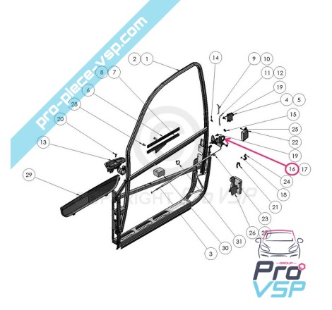 Poignée de porte extérieure gauche pour Ligier Xtoo 1 2 Max R S RS Optimax