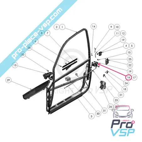 Alça da porta exterior esquerda para Ligier Xtoo 1 2 max r s rs Optimax