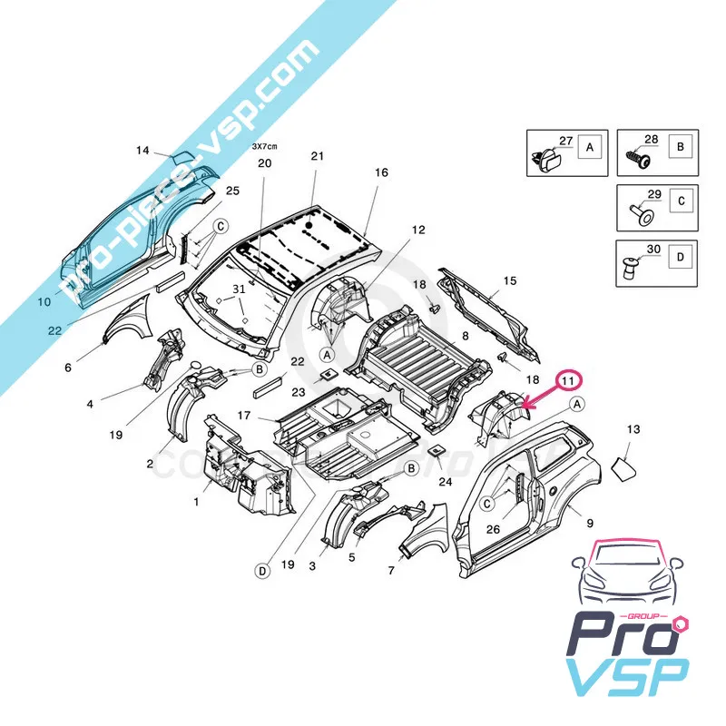 Pasajul roții din spate stânga pentru Ligier JS50 și JS50L Faza 1 Pasajul roții din spate stânga pentru Ligier JS50 și JS50L Faza 1