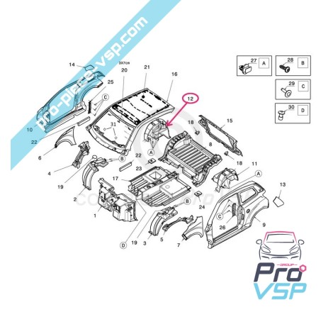 Passagem direita da roda traseira para Ligier JS50 e JS50L Fase 1