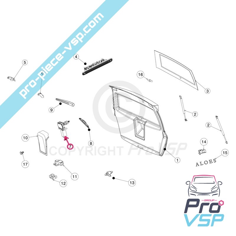 Rear wiper motor