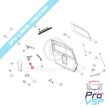 Rear wiper motor