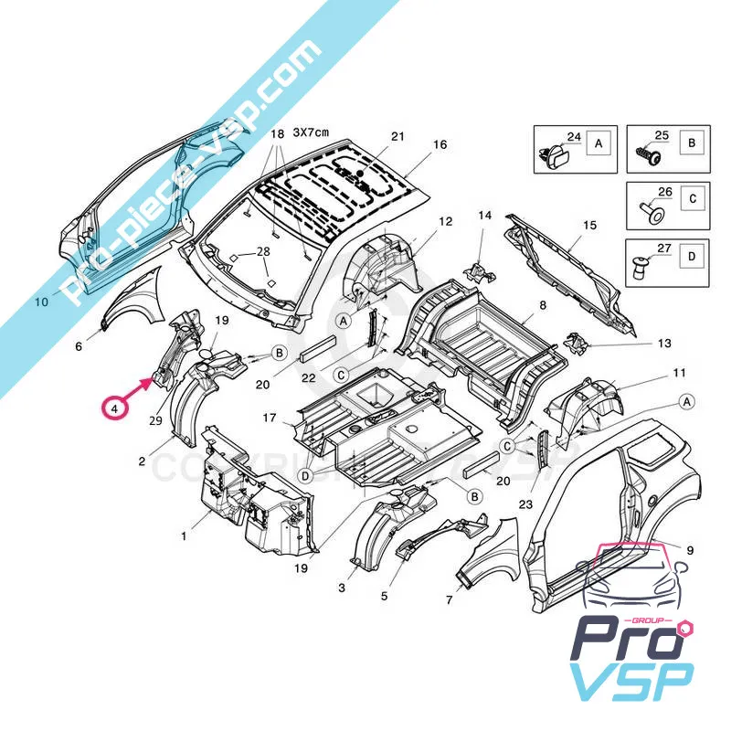 Gioca a destra ABS ABB in plastica adattabile per Ligier JS50 JS50L Fase 1