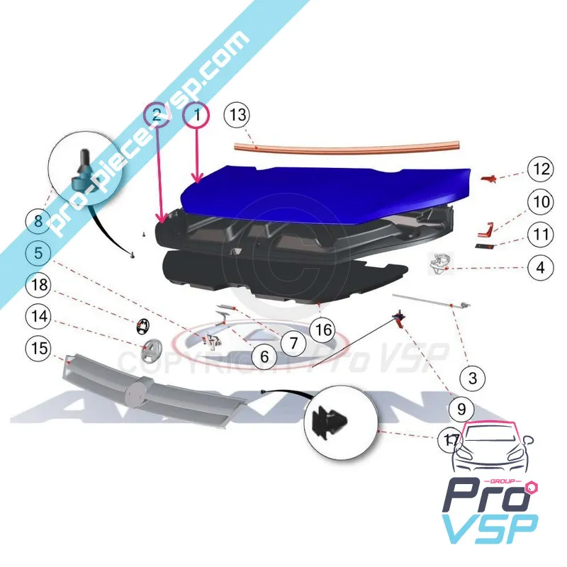 Coprire adattabile in ABS per Aixam (range Vision )