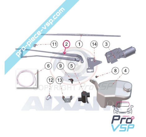 Front wiper arm
