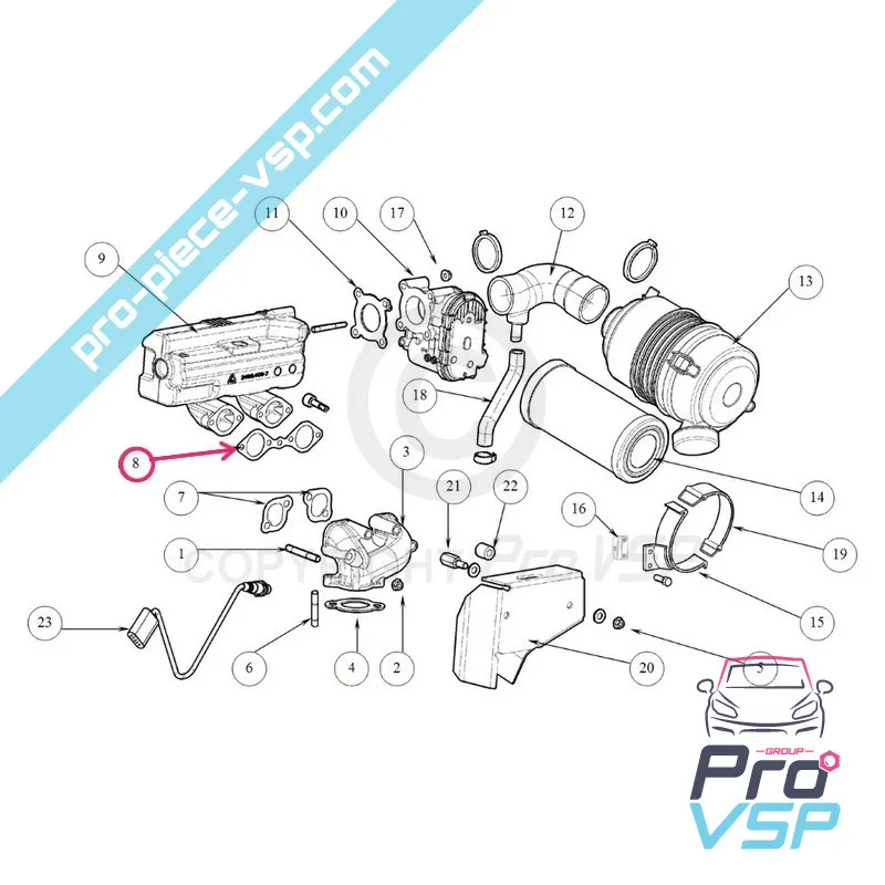 Joint d'admission pour moteur Lombardini essence lgw523mpi